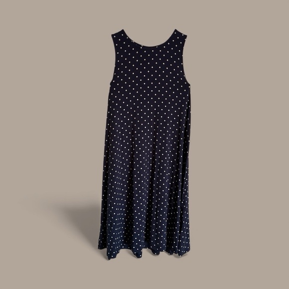 Old Navy Small Navy Blue Polka Dot Jersey Swing Dress Parisian Chic - Picture 3 of 7